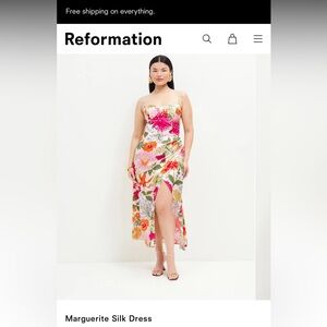 Reformation Strapless Floral Dress - Multicolor silk